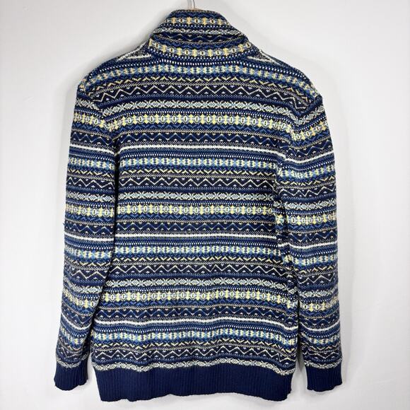 Paul Jones Button Up Cardigan Mens S Shawl Collar Pockets Navy Academia Grandpa - Picture 4 of 12